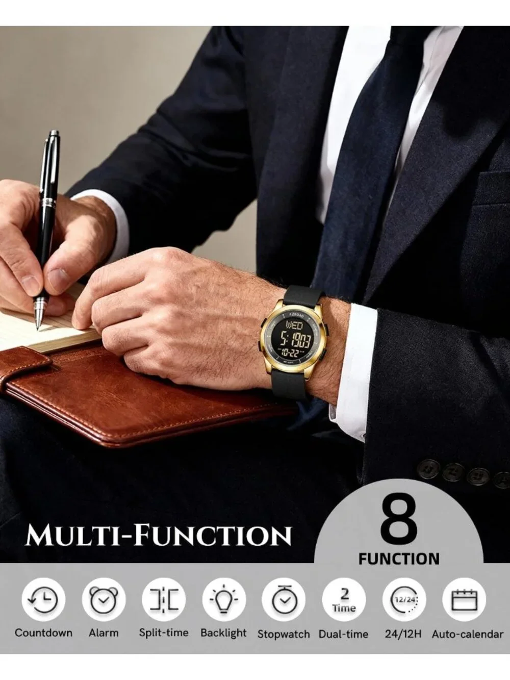 Ultra-Thin Waterproof Digital Watch for Men | Stylish & Durable Timepiece